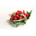Новогодний декор веточка с шишкой и ягодками, 16 см